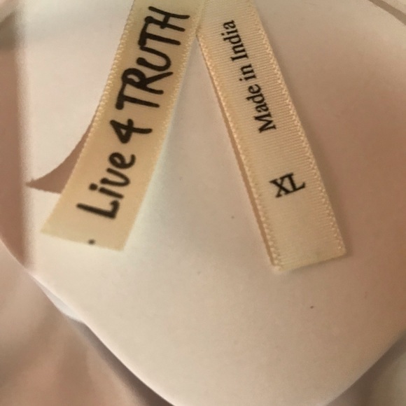 LIVE 4 TRUTH Sheer White Blouse with Gold Tone pocket accents SIZE XL - Picture 6 of 6